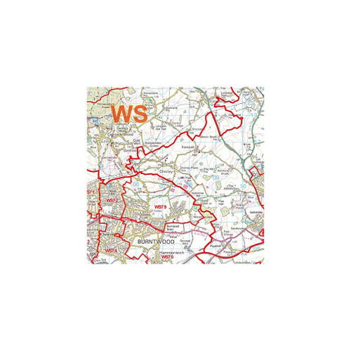 Walsall - WS- Postcode Wall Map - Paper 2
