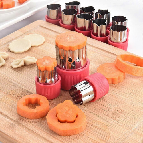 12-Piece Fruit Veggie Cutter Set Butterfly Embossing Biscuit Mold 1