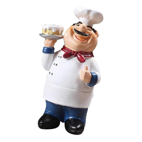 White Resin Chef Kitchen Table Centrepiece Home Cake Shop Decoration (1Pcs) 2
