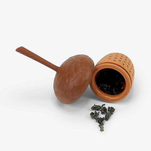 Silicone Pine Cone Tea Infuser Strainer Teapot Set 4Pcs Brown 1