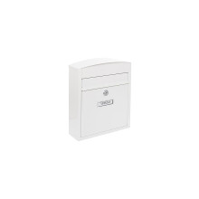 1832D60 Exterior Letter Box - Compact White Steel