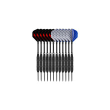 12 Pack 23G Steel Darts Set With Aluminium Shafts 24 Pcs Dart Flights 50 Rubber O-rings Dart Sharpener Dart Flight
