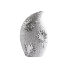 Modern Silver Vase with Decorative Leaf Pattern H25.3cm