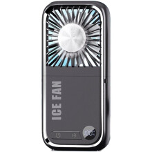Mini ventilatore portatile 5 in 1, pieghevole, utilizzabile a mano, da collo e da scrivania, con power bank da 3000 mAh, supporto per telefono