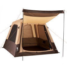 Tenda Inflável para 4 Pessoas - Duoku - para Camping e Trilhas em Família, 5 Janelas de Malha, Bege