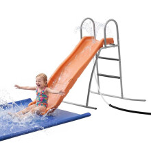 Toboggan Acquatico-Duoku-per Piscina e Esterno, Pista di 165 cm, per Aree Giochi e Giardini, Dotato di un Irrigatore Regolabile