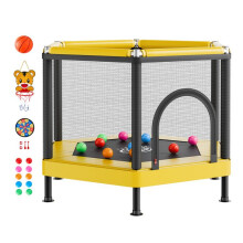 Hexagonale Trampoline voor Kinderen - Duoku - Draagcapaciteit 60 kg, Geschikt voor binnen en buiten, Voorzien van Basketbalnet