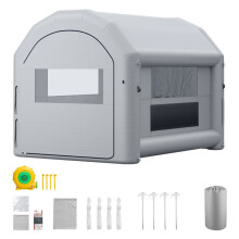 Cabina di Verniciatura Gonfiabile 4x3x2,75 m-Duoku-con Soffiatore da 750 W Grigio, Tenda Portatile Dotata di Filtro in Cotone di Grande Dimensione