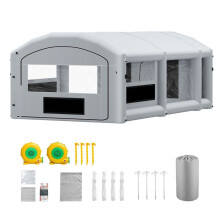 Cabina di Verniciatura Gonfiabile 8x4,5x3 m-Duoku-con Soffiatore da 750W e 950W, Grigia, Tenda Portatile Dotata di Filtro in Cotone