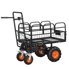 Elektrische Tuinwagen 500 W-Duoku-Laadcapaciteit 300 kg, voor het Vervoeren van Aarde en Tuinbouwgereedschap, Stalen Constructie
