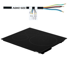 Placa de Indução 3 Zonas 59 cm-Duoku-Tabela de Cozinha Embutida 6200 W, Adequada para Cozinha e Campers, Tela Touch LED
