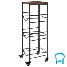 Support de Bonbonne d'Eau-Duoku-4 Niveaux avec Roulettes, Compatible avec 3 Bidons de 11L et 19L, Structure Métallique Solide