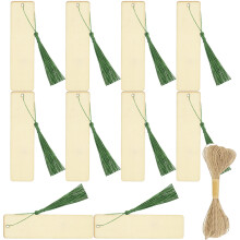 1Set Decoratieve DIY Boekenleggers Hout Met Kwastje Voor Leesplezier