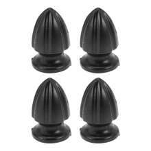 4St Eenvoudige Zwarte Lamp Finials Aluminium Licht Schraapkappen