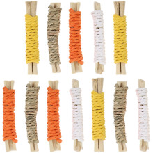 12St Huisdier Kauwspeeltjes Van Roterende Bamboe Ladder Mix Kleuren