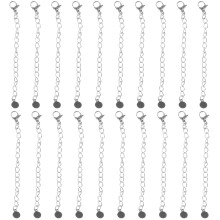 20St Zilveren Rvs Ketting Extenders Set Voor Halsketting & Armband DIY