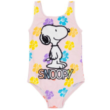 (4-5 Years, Pink/White/Yellow) Snoopy Childrens/Kids One Piece Swimsuit