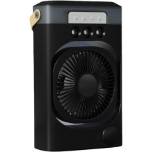 Ventilatore da scrivania con umidificatore ricaricabile USB 3 velocità nebulizzazione luce LED 7 colori per casa ufficio soggiorno