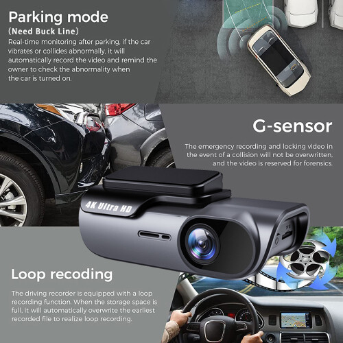 Hot Selling 4K Car Dvr Night Vision Dash Cam Recorder 2