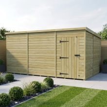 17 x 10 Pent Shed Tanalised (Single Door, No Windows)