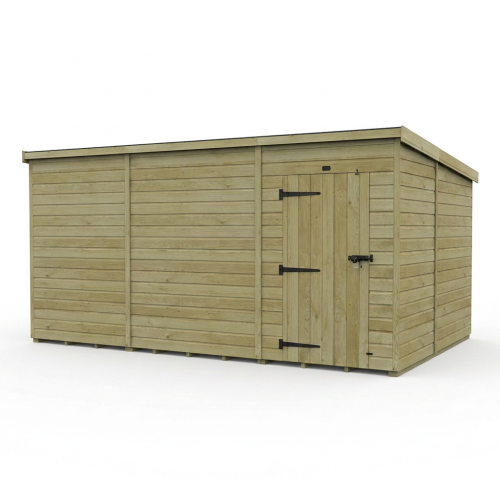 17 x 10 Pent Shed Tanalised (Single Door, No Windows) 1
