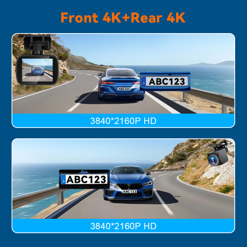 Dual 4K Front Rear Dash Cam WiFi Night Vision GPS Parking Mode Car Camera 1