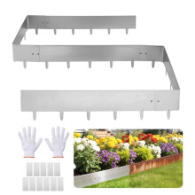 "Bordura da Giardino in Metallo-Duoku-100x23 cm in Acciaio Corten Set di 10 per Viali, Separazione degli Spazi, Progettazione Paesaggistica"