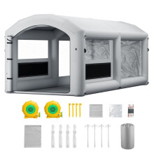 Cabina di Verniciatura Gonfiabile 6x3x2,5 m-Duoku-con Soffiatore 550W e 750W, Dotata di Grande Filtro in Cotone, Tenda Portatile con Tetto Curvo