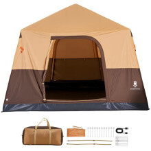Tenda de Camping Inflável-Duoku-6 Pessoas com Bomba Recarregável, Portátil, Fácil de Instalar, Impermeável, Bege
