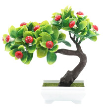 Livagtigt kunstigt ferskentræ, kunstig bonsai til hjemmekontorindretning, nem vedligeholdelse kunstigt frugttræ, elegant farve med plastik af høj