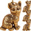 4St Katvormige Brons Deco Voor Sleutelhanger 1