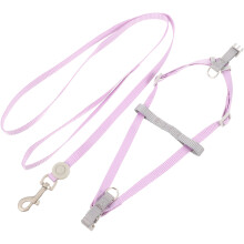 1Set Comfortabel En Stijlvol Kattene Tuigje Met Riem Paars