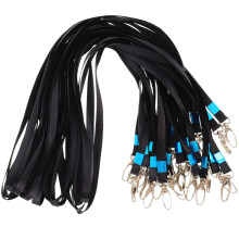 25St Zwarte Polyester Id Lanyards Duurzaam Voor Dagelijks Gebruik