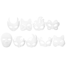 9St Handbeschilderbare Witte Papieren Maskers Voor Feestpret