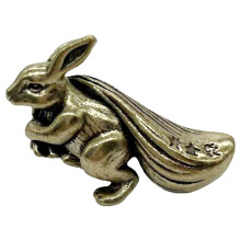 1Brass Craft Figurine Vintage Konijn Ornament Voor Kantoor