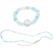 1Set Trendy Kralenketting En Ring Set Vrouwen Zomerse Look