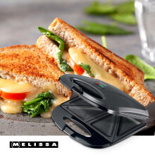 Sandwichbager, 750W, Non-stick, Automatisk temperaturkontrol, Sort