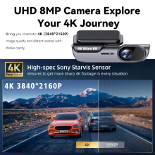 4K Wifi Car Dash Cam 24H Monitor Night Vision Dvr Recorder