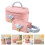 2St Roze Gewatteerde Make-Up Travel Organizer Vrouw 5