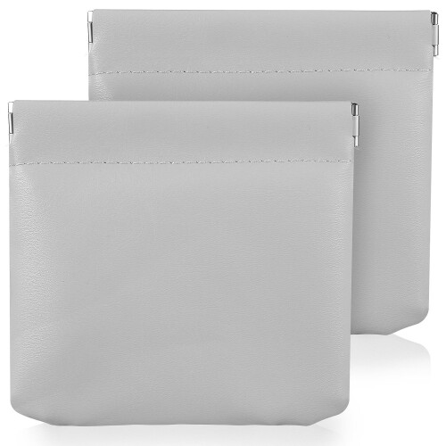 2St Compacte PU Lederen Tasjes Voor Kleine Essentials