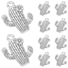 10St Zilveren Metalen Cactushangers Voor DIY Kettingen En Armbanden