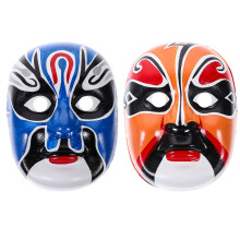 2St Draagbare Cosplay Maskers Chinese Opera Mask Wand Ornament Feest