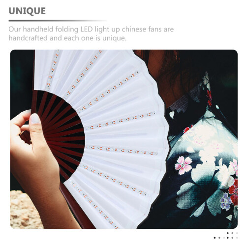 1Witte LED Hand Fan Met Frame Feest En