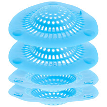 4St Blauwe Siliconen Afvoerfilters Met Zuignap, Haarvanger Voor Douche