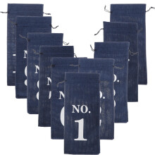 10St Stijlvolle Navy Kleurige Jute Wijnverpakkingstas