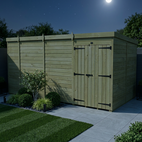 17 x 8 Pent Shed Tanalised (Double Door, No Windows) 1