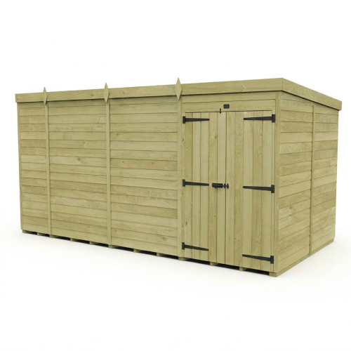 17 x 8 Pent Shed Tanalised (Double Door, No Windows) 2