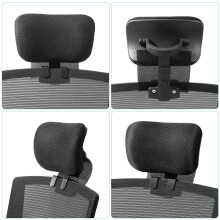 1Officechair Hoofdsteun Met Plasthoes En Stof Voor Thuisgebruik