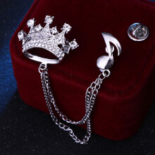 2St Broche Met Ketting En Glanzende Rhinestone Decoratie