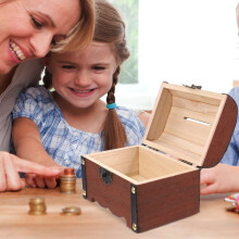 1X Geldkistje Vintage Stijl Met Slot Voor Kinderen